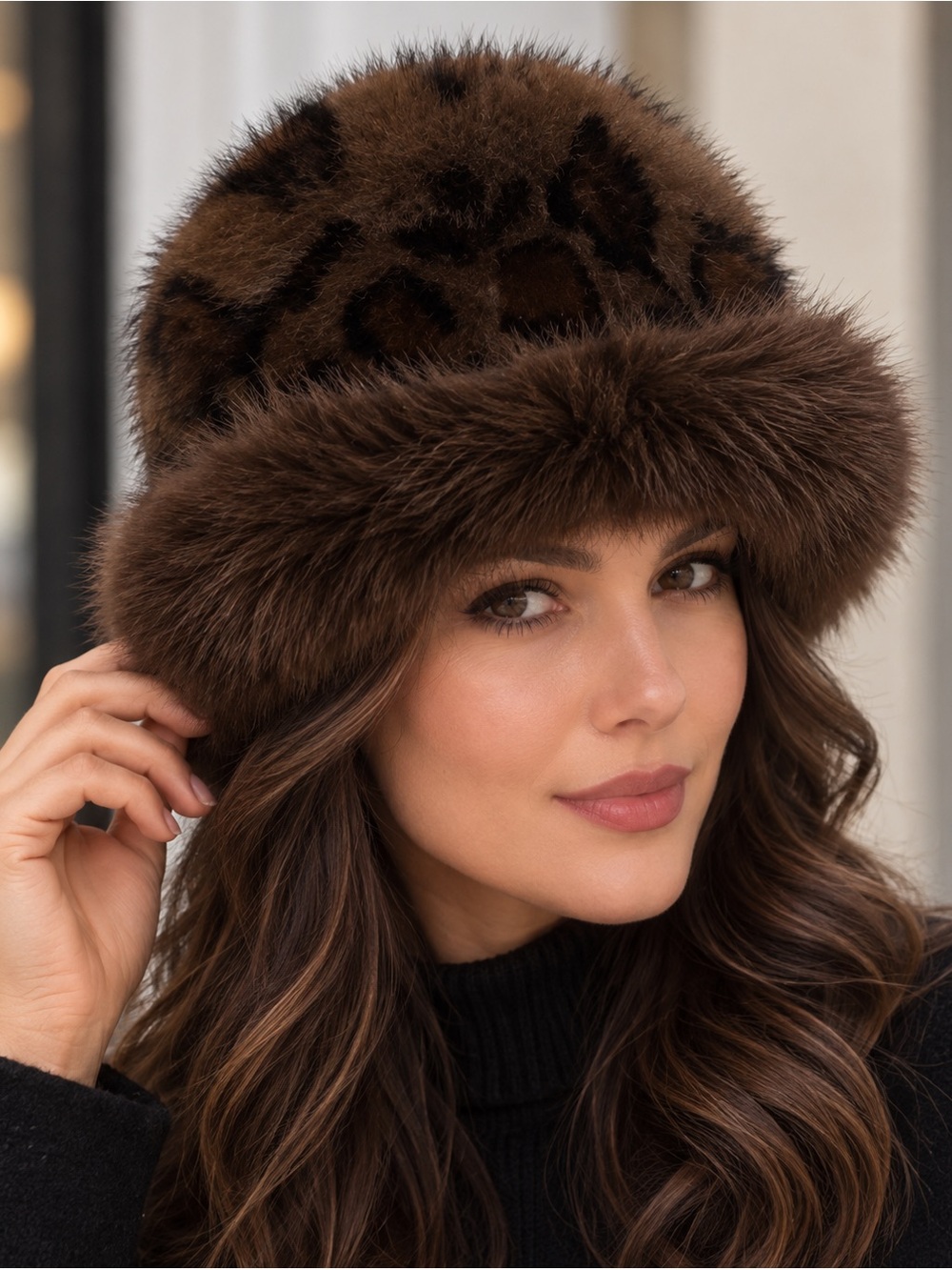NEW: Leopard Print Faux Fur Hat